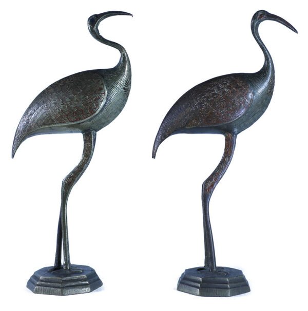 Pair of Brass Cranes