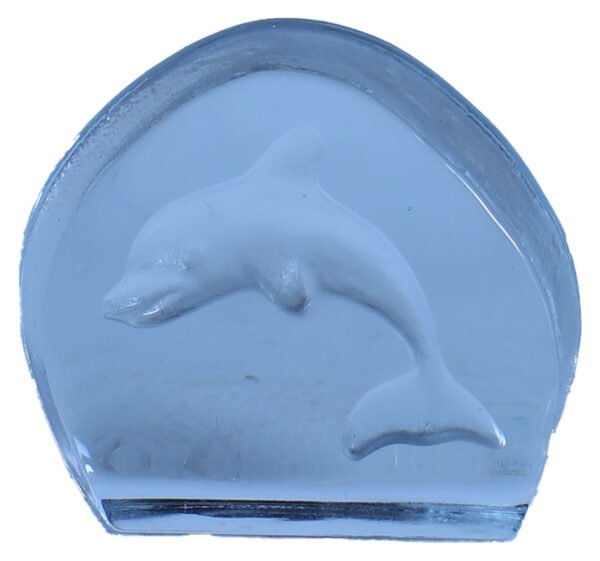 Glass Dolphin Paperweight.